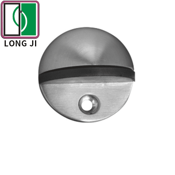stainless steel door stop with black rubber ring 63.22009