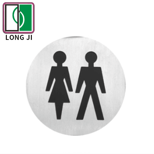 stainless steel round shape  women/ men  WC sign plate warning and reminding plate  with 3 M adhesive or screw  63.25002